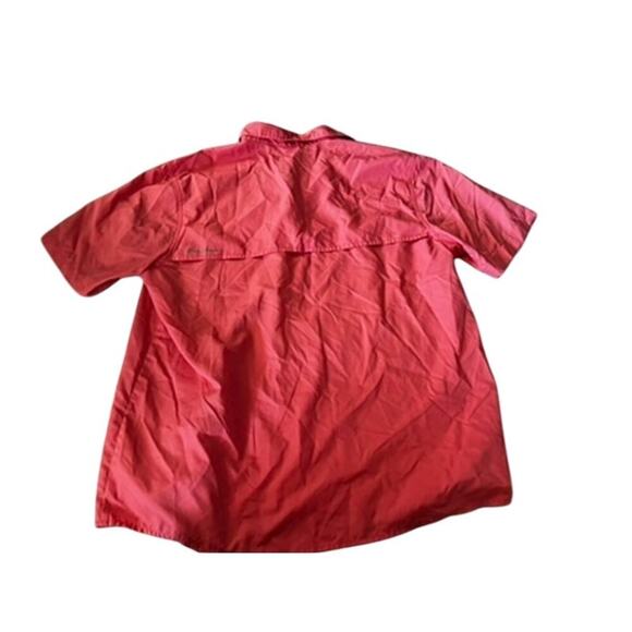 Eddie Bauer Men's Short sleve summer light woven tech shirt UPF 40 Pink Coral L - Picture 5 of 8